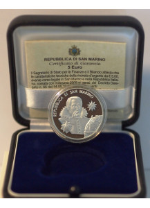 2009 - 5 Euro Argento Fondo Specchio Giovanni Keplero San Marino